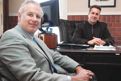 CMIT SOLUTIONS PRESIDENT, Mike Stenhouse, left, and Concord Home Health Services President Davis DiPhilippo, a client of CMIT. / CMIT SOLUTIONS PRESIDENT, Mike Stenhouse, left, and Concord Home Health Services President Davis DiPhilippo, a client of CMIT. /