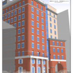 Topping-off of St. Francis hotel project set for today THE FUTURE HOTEL, a 110-room Hampton Inn & Suites being created in the former St. Francis Center on Weybosset Street, is depicted in a rendering by NCA. /