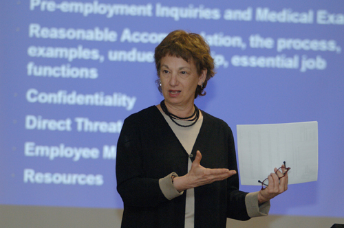 KATHY GIPS, director of training at the New England ADA Center, said the ADA Restoration Act eliminates the need to analyze how substantial disabilities are. / KATHY GIPS, director of training at the New England ADA Center, said the ADA Restoration Act eliminates the need to analyze how substantial disabilities are. /
