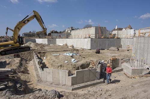 THE CONCRETE FOUNDATION has been completed for the Ocean House in Westerly. Steelwork is expected to begin on the $100 million project this month. / THE CONCRETE FOUNDATION has been completed for the Ocean House in Westerly. Steelwork is expected to begin on the $100 million project this month. /