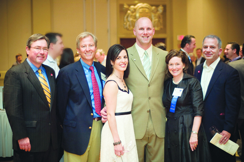 FROM LEFT: Donald Gudaitis, American Cancer Society New England Division CEO, stands with wine tasting committee members, Michael Nissensohn, Susan and Mark Gasbarro, Grace Dugan and Greg Pizzuti. / FROM LEFT: Donald Gudaitis, American Cancer Society New England Division CEO, stands with wine tasting committee members, Michael Nissensohn, Susan and Mark Gasbarro, Grace Dugan and Greg Pizzuti. /