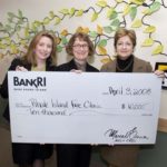 FROM LEFT: Patricia Saracino, vice president of community relations for BankRI; Lisa Smolski, executive director of Rhode Island Free Clinic; and Merrill Sherman, president and CEO of BankRI. / 