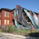DEMOLITION of the Grove Street Elementary School began in February but was halted by the city due to a permit issue. / 