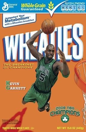 THE CELTICS BOX will feature No. 5 Kevin Garnett, an 11-time NBA All-Star and 3-time Wheaties box star. It is due to appear in stores nationwide in about 3 weeks. / THE CELTICS BOX will feature No. 5 Kevin Garnett, an 11-time NBA All-Star and 3-time Wheaties box star. It is due to appear in stores nationwide in about 3 weeks. /