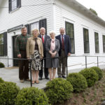 FROM LEFT: John A. Murphy, capital campaign co-chair; Anne Maxwell, capital campaign co-chair; Thomas W. Kelly, BankNewport president and CEO; Rosemary Enright, Jamestown Historical Society president; and Michael DeVito, vice president and Jamestown branch manager / 