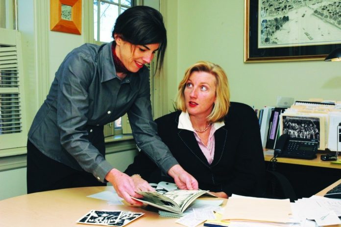 STACEY PATERNO, left, currently VP of public affairs at Clarendon Group Inc., will become senior partner when founder and President Christine Heenan, right, leaves the firm this fall to accept a post as VP of government, community and public affairs at Harvard. / STACEY PATERNO, left, currently VP of public affairs at Clarendon Group Inc., will become senior partner when founder and President Christine Heenan, right, leaves the firm this fall to accept a post as VP of government, community and public affairs at Harvard. /