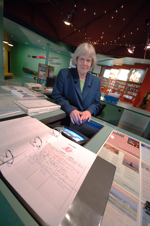 PAWTUCKET VISITORS CENTER Manager Wendy Jencks has cut her own weekly hours from 40 to 36 to help make up for a $22,500 reduction in a state grant. / PAWTUCKET VISITORS CENTER Manager Wendy Jencks has cut her own weekly hours from 40 to 36 to help make up for a $22,500 reduction in a state grant. /