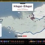 GRAPHIC DESIGNER John Caserta won a national award for creating interactive maps such as this one of the Normandy invasion in World War II. / 