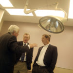 Memorial Hospital unveils expanded, high tech ER STATE OF EMERGENCY: Memorial Hospital President Frank Dietz, left, speaks with
hospital Chairman Al Degen and Secretary Bob Mackenzie in Memorial’s new ER. /