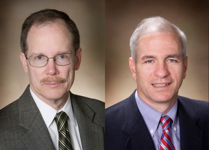 FRED GRIFFITH, left, an attending neurologist at The Miriam Hospital, was one of the original members of a hospital committee that began working on its certification as a stroke center in 2001. Peter Panagos has been an attending emergency physician at The Miriam and Rhode Island hospitals since 2003.  / 