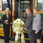 Newport welcomes refurbished RIPTA trolleys CUTTING THE RIBBON on one of the refurbished trolleys today in Newport are, from left: City Council Vice Chair Mary C. Connelly, R.I. Sen. Teresa M. Paiva Weed, RIPTA GM Alfred J. Moscola, Preservation Society of Newport County CEO Trudy Coxe and City Manager Edward F. Lavallee. /