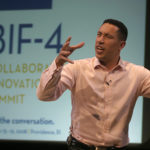 STORYTELLING: Frans Johansson, author of “The Medici Effect,” speaks to the audience at BIF-4 earlier this month. / 