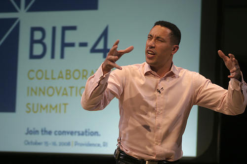 STORYTELLING: Frans Johansson, author of “The Medici Effect,” speaks to the audience at BIF-4 earlier this month. / STORYTELLING: Frans Johansson, author of “The Medici Effect,” speaks to the audience at BIF-4 earlier this month. /