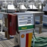 NATIONWIDE, the average price of self-serve unleaded today was $2.419 per gallon, compared with statewide averages of $2.359 in Rhode Island and $2.459 in Massachusetts, AAA found. Prices fell for all grades of fuel, including diesel. Above, a fuel pump at the South Jersey Marina in Cape May, N.J.  / 