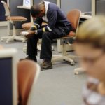 U.S. unemployment rolls at 25-year high A JOB-SEEKER waits a chance to use a computer at the state Department of Labor job center in Gwinnett, Ga. Georgia had a September jobless rate of 6.3%, compared with the U.S. average of 6.1% and the Rhode Island rate of 8.8%. /
