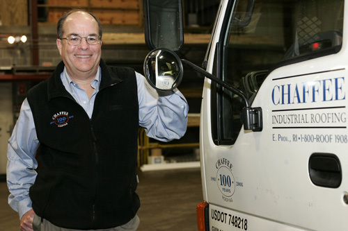 MANAGING OVERHEAD: Chaffee Industrial Roofing President Steve Chaffee says the cost of re-roofing a commercial building depends on a number of factors, including size and whether there are obstacles that will make the job more difficult. / MANAGING OVERHEAD: Chaffee Industrial Roofing President Steve Chaffee says the cost of re-roofing a commercial building depends on a number of factors, including size and whether there are obstacles that will make the job more difficult. /