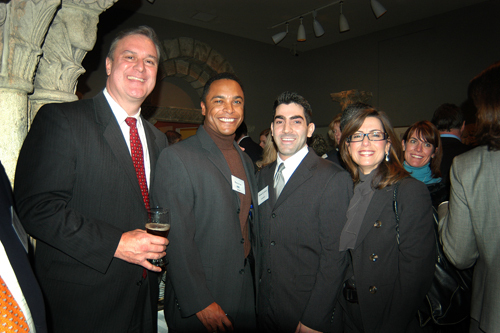 Jacob Belt(l), Sandler Sales Institute, Harvey Lee, Cox Business, Michael Crawley & Renee Aloisio, LGC&D. / PBN Photo/Frank Mullin