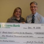 WARM HEARTS: Jeanne Cola, senior vice president of community relations for Citizens Bank, and Jim Ryczek, executive director for the Rhode Island Coalition for the Homeless. / 