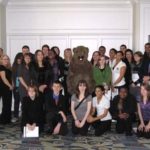 HELP WANTED: Students from William M. Davies Jr. Career & Technical High School in Lincoln pose with a groundhog at the kickoff of Junior Achievement Job Shadow Day at the Hyatt Regency Newport. / 