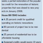 Bill seeks to revive historic tax credit /
