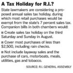 Proposed R.I. tax holiday stalls in House committee /