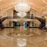 THE BALLROOM includes a series of 15-foot crystal ballroom chandeliers and glass sculptures by former RISD professor Dale Chihuly. / 