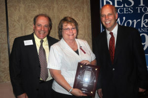 Renee Bucklin, SHRMRI with Mark Murphy & Roger Bergenheim / PBN PHOTO/FRANK MULLIN