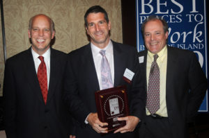 USI Insurance, President Glenn Chavious accepts his sponsor plaque / PBN PHOTO/FRANK MULLIN