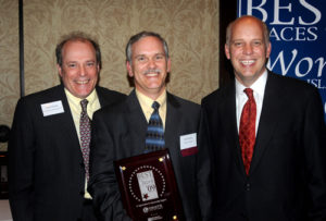 Bill Dziura(center), Collette Vacation, with PBN's Mark Murphy(left) & Roger Bergenheim(right) / PBN PHOTO/FRANK MULLIN