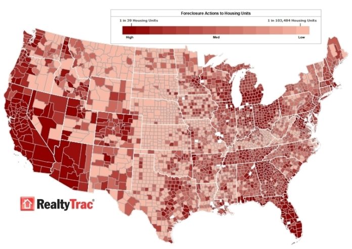 WHILE RHODE ISLAND's foreclosures fell, foreclosures rose nationally by 14.66 percent. / 