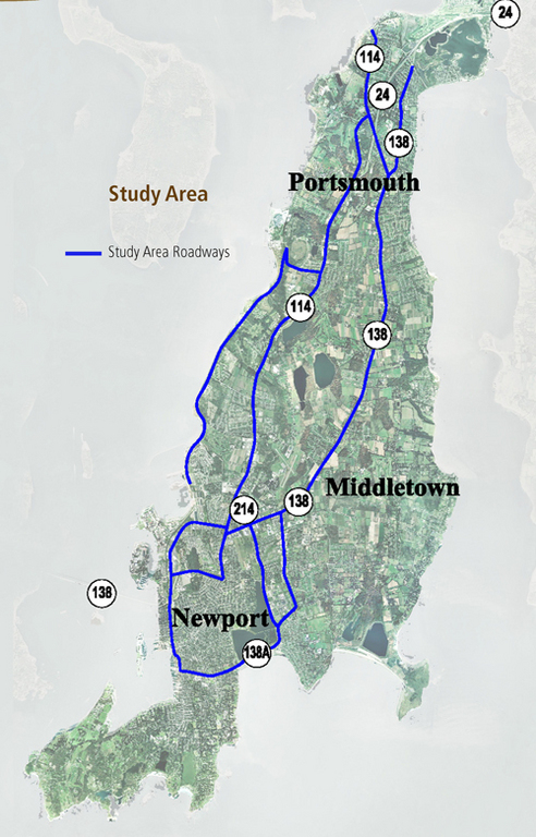 ROAD ISLAND: A $500,000 transportation study of Aquidneck Island will look to ease congestion on main roads including Routes 138 and 114. / ROAD ISLAND: A $500,000 transportation study of Aquidneck Island will look to ease congestion on main roads including Routes 138 and 114. /