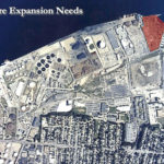 HEAVY CARGO: The Port of Providence is considering expanding onto a city-owned piece of property, shown above in red, and using it as a storage area. / 