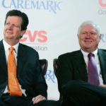 CVS CEO THOMAS RYAN, left, and Caremark Rx CEO Mac Crawford announced that they would become a single company in 2006, above. The merger has come under growing criticism in recent months. / 