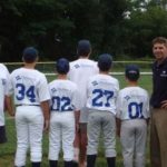 THE 2009 SWANSEA COOPERSTOWN TEAM shows off its jerseys. From left: Manager Kevin Lewis, Ryan Lewis (No. 34), Jacob LaFleur (No. 02), Assistant Manager Tyler Lewis, Tim Silva (No. 27), Josh Tobin (No. 01) and Mechanics Cooperative Bank Vice President of Marketing John McMahon. / 