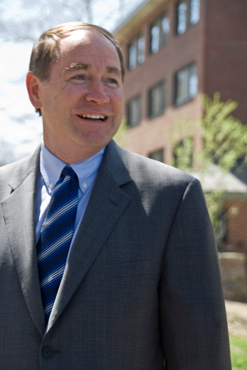 FURTHER STUDY: URI President David M. Dooley doesn’t think the school has fully realized its potential as a research institution. / FURTHER STUDY: URI President David M. Dooley doesn’t think the school has fully realized its potential as a research institution. /