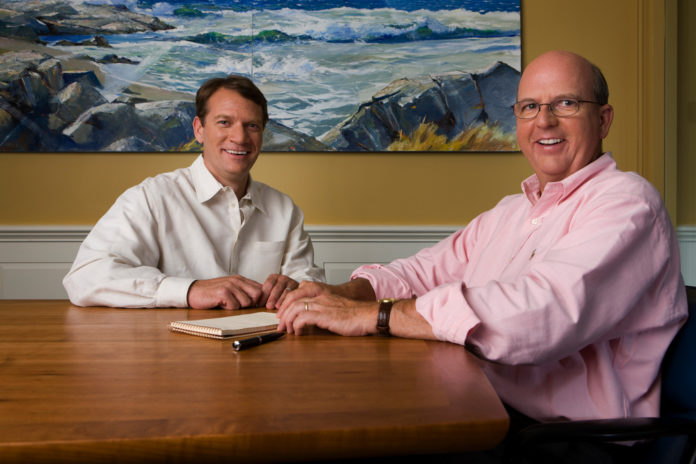 NICK LIUZZA (left) of Linear Title & Closing and Jeff Adam of NexGen Compliance Solutions partnered to release a new software product that allows lenders and brokers to find discounts and lower rates on things like title insurance. / 