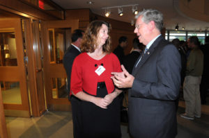 Honoree, Kimball Hall, VP of AMGEN with Governor Doanld Carcieri / PBN PHOTO/FRANK MULLIN