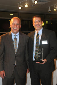 PBN Publisher Roger Bergenheim with honoree Richard Pertrocelli, GreenBytes, Inc. / PBN PHOTO/FRANK MULLIN