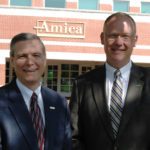 Insurers rooted in state’s economy SURE-FOOTED: Robert DiMuccio, left, chairman, president and CEO of Amica Insurance, says that the company has weathered the recession because of its principles. At right is Executive Vice President Paul Pyne. /