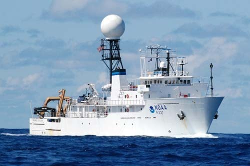 The National Oceanic and Atmospheric Administration moved closer to basing its Okeanos Explorer at Quonset Business Park recently, as the state broke ground on the 8,400-square-foot support center that will be home to the
globetrotting vessel. / The National Oceanic and Atmospheric Administration moved closer to basing its Okeanos Explorer at Quonset Business Park recently, as the state broke ground on the 8,400-square-foot support center that will be home to the
globetrotting vessel. /