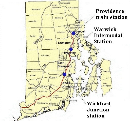 THE STATE IS PLANNING a 20-mile extension of train service from Boston and Providence south to Warwick and North Kingstown. / THE STATE IS PLANNING a 20-mile extension of train service from Boston and Providence south to Warwick and North Kingstown. /