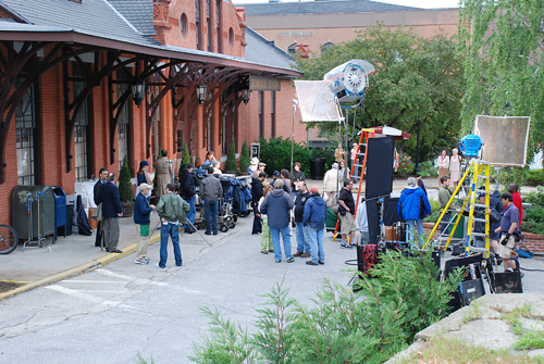 TAX ROLES: Filming for the movie "Hachi" took place at the former Woonsocket Train Station in June 2008. / TAX ROLES: Filming for the movie "Hachi" took place at the former Woonsocket Train Station in June 2008. /