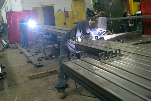 STEEL OF A DEAL: Capco Steel welder Kevin Halton was hired by the company in 2008. Capco picked up $159,396 in enterprise-zone tax credits in 2009. / STEEL OF A DEAL: Capco Steel welder Kevin Halton was hired by the company in 2008. Capco picked up $159,396 in enterprise-zone tax credits in 2009. /