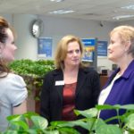 BANK ON IT: Webster Bank branch manager Cynthia Bianchini, center, talks with Peggy Porter, right, and her daughter Melissa Finnigan. / 