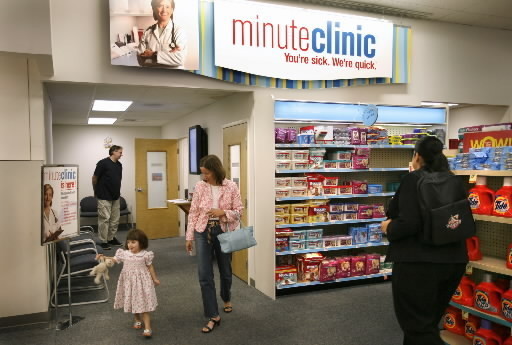 A MINUTECLINIC inside a CVS/pharmacy store in Maryland. CVS Caremark plans to double to roughly 1,000 the number of in-store clinics it operates. / A MINUTECLINIC inside a CVS/pharmacy store in Maryland. CVS Caremark plans to double to roughly 1,000 the number of in-store clinics it operates. /