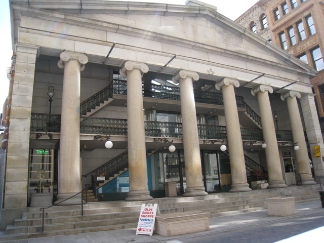 THE 181-YEAR-OLD ARCADE on Westminster Street, the oldest enclosed shopping mall in the U.S., made the Most Endangered Properties list once again. / THE 181-YEAR-OLD ARCADE on Westminster Street, the oldest enclosed shopping mall in the U.S., made the Most Endangered Properties list once again. /