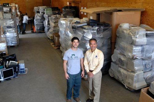 NEW AGAIN: Office Recycling Solutions President Michael Mancuso, right, with his son, company General Manager Brent Mancuso. The company grew out of a Cartridge World franchise that Michael operates. / NEW AGAIN: Office Recycling Solutions President Michael Mancuso, right, with his son, company General Manager Brent Mancuso. The company grew out of a Cartridge World franchise that Michael operates. /