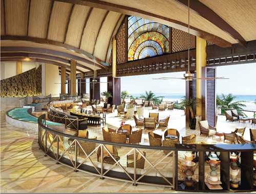 GLOBE TROTTING: The lobby of St. Regis Resort and Villas, in Sanya, China, which R.I.-based DiLeonardo International designed. / GLOBE TROTTING: The lobby of St. Regis Resort and Villas, in Sanya, China, which R.I.-based DiLeonardo International designed. /