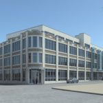 BROWN BROKE GROUND in April on a new headquarters for its medical school, shown above in a rendering, on Richmond Street in Providence. / 