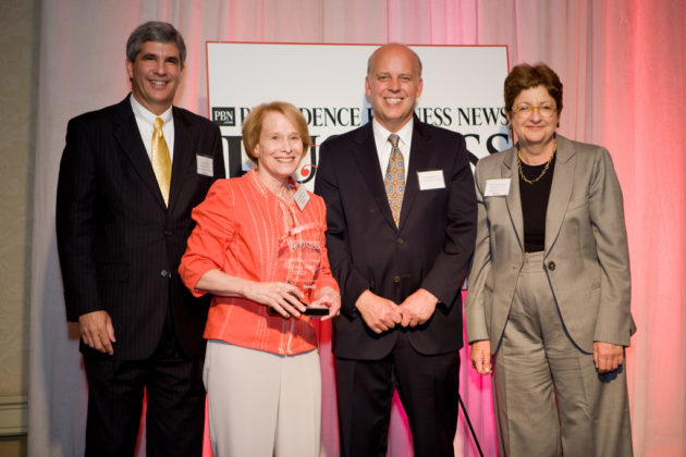 David Gilden, Partridge Snow &amp; Hahn, Honoree Rena Wing, Ph.D, The Miriam Hospital with PBN Publisher, Roger Bergenheim and Bank Rhode Island CEO, Merrill Sherman / Rupert Whiteley
